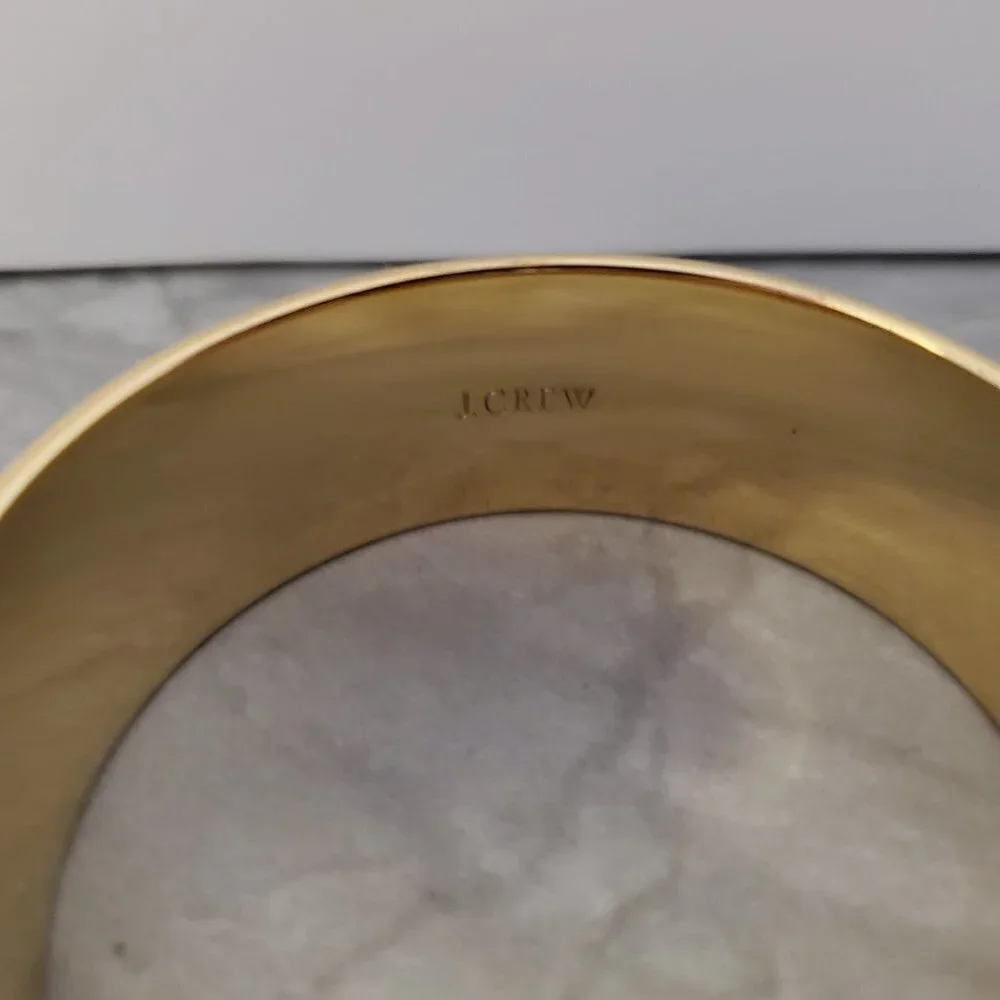 💙 Vintage Y2k 00s 2000's J.Crew Dark Blue Thick Wide Bangle 💙 - Picture 6 of 9